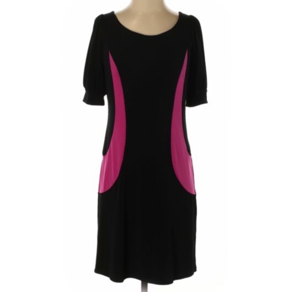 ✨HP✨ Allen B Schwartz Colorblock Swing Dress Black XS